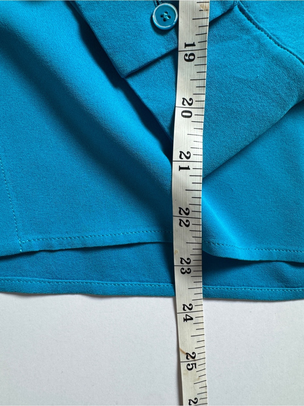 Stella McCartney 100% Silk Band Collar Blouse Vibrant Blue Size 40/Small - Picture 5 of 7